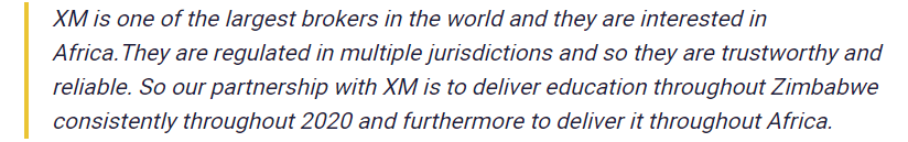 the founder of Forex Trading School Africa said the founder of Forex Trading School Africa said