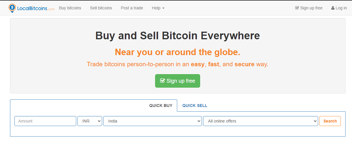 LocalBitcoins - Buy And Sell Bitcoin Everywhere