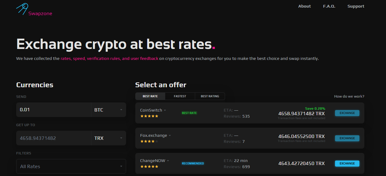 SwapZone - Exchange Crypto Now!