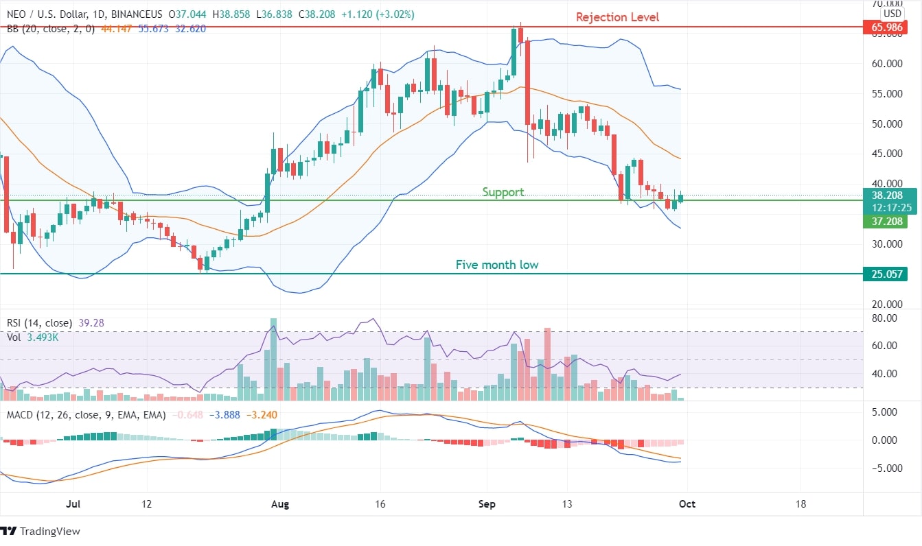 NEO Cryptocurrency Price Analysis Chart