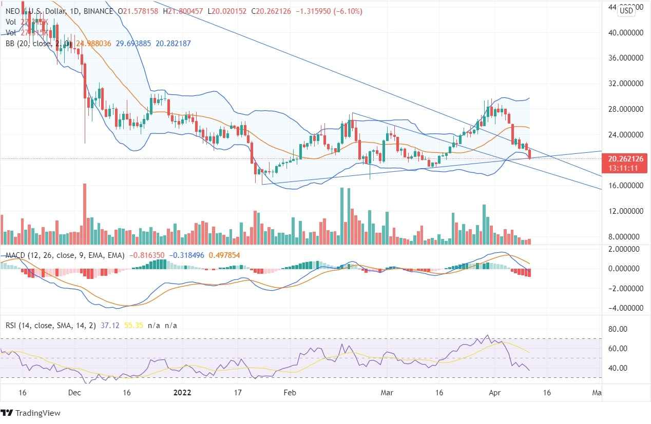 NEO Price Chart downtrend analysis