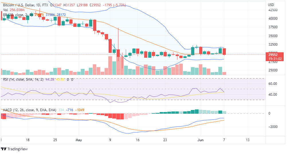 BTC Price Chart - trading near $29,552 BTC Price Chart - trading near $29,552