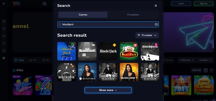 7bit - Best Online Live Blackjack Site