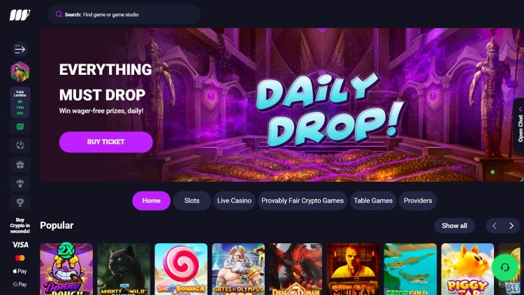 Metaspins - Crypto Gambling Website