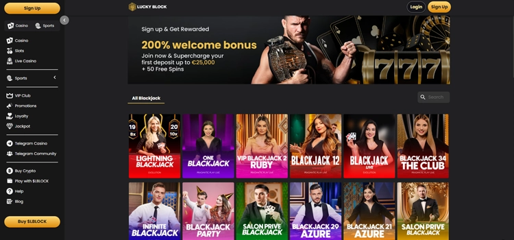 Lucky Block - Crypto Blackjack Sites