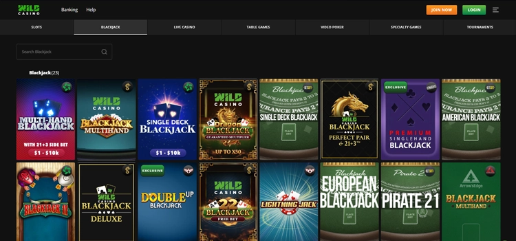 Wild Casino - Best Bitcoin Blackjack Site