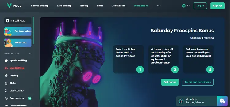 Vave Casino Free Spins