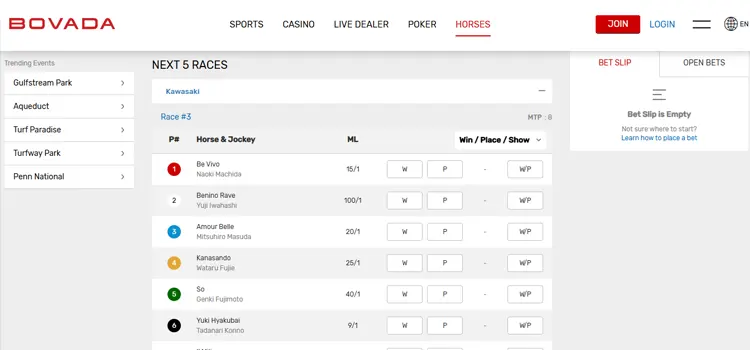 Bovada - Online Horse Racing Betting with Bitcoin