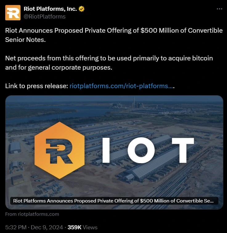 Riot official announcement on X Riot official announcement on X