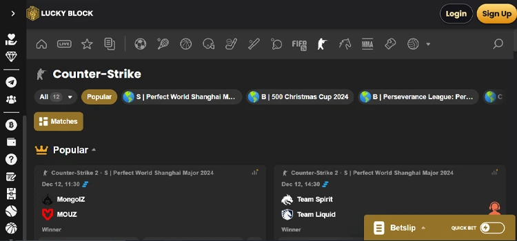 lucky block - best crypto esports betting sites