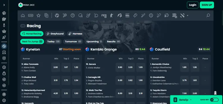 Megadice - Bitcoin Horse Racing Sites