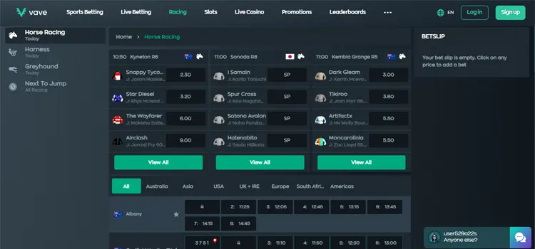 Vave Casino - Crypto Betting on Horse Racing