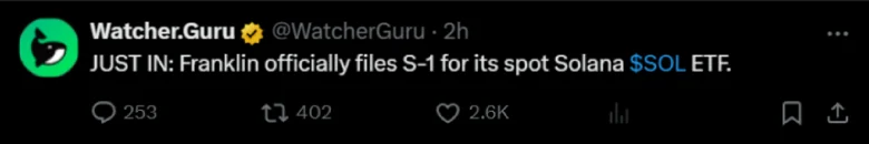 Watcher Guru X post