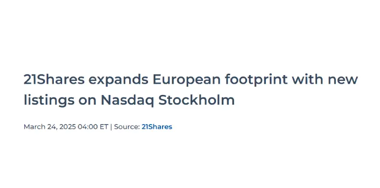 21Shares AG announces expansion of its presence in European region