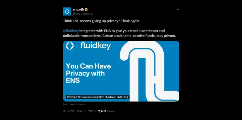 Announcement of Fluidkey being integrated into ENS Announcement of Fluidkey being integrated into ENS