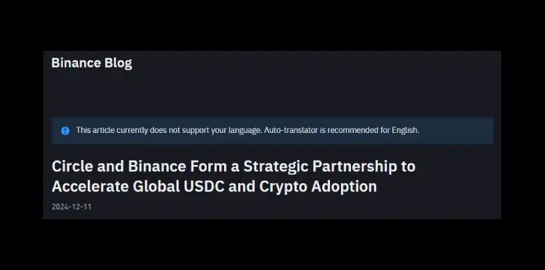 Circle and Binance announce collaboration