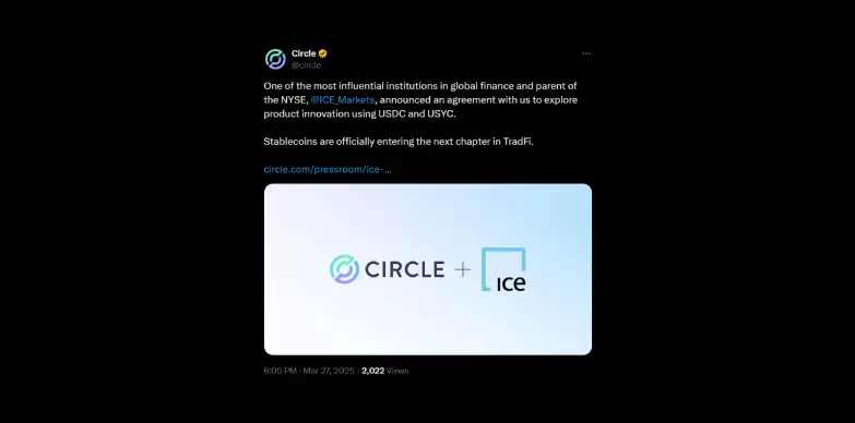 Circle announces collaboration with ICE for financial innovation Circle announces collaboration with ICE for financial innovation