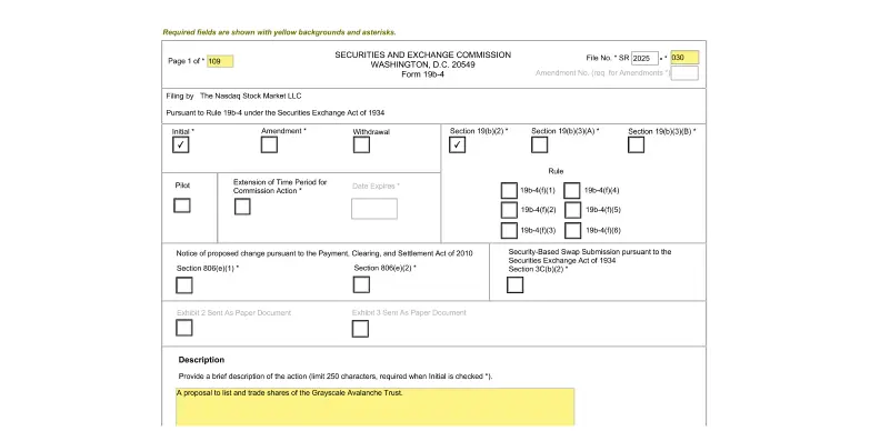 Grayscale along with Nasdaq files for AVAX ETF with the SEC