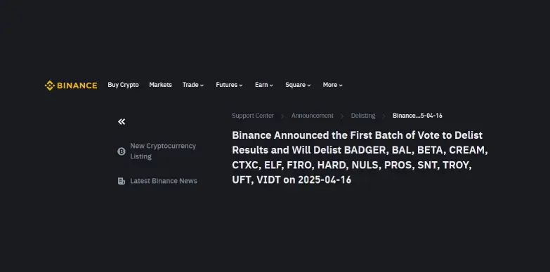 Binance announces delisting of 14 tokens today, April 8, 2025 Binance announces delisting of 14 tokens today, April 8, 2025