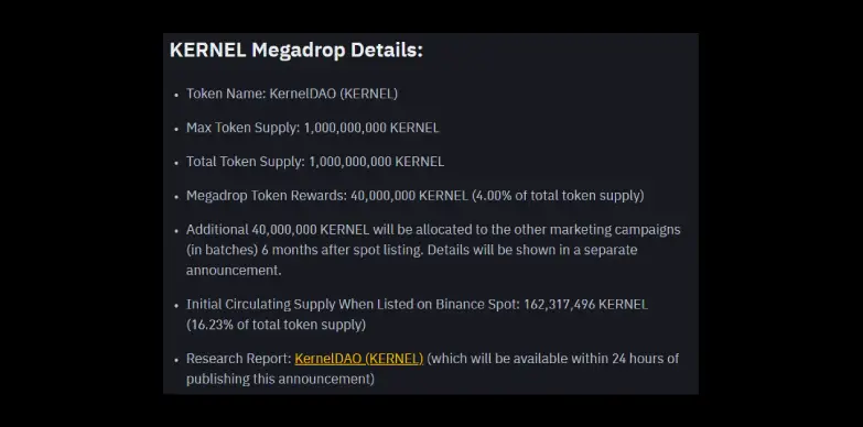 KernelDAO Token Supply