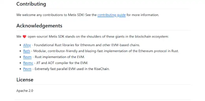 Metis SDK GitHub page