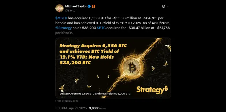 Michael Saylor reveals Strategy's latest Bitcoin acquisitions