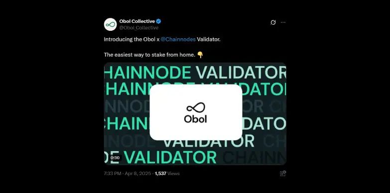 Obol announces partnership with Chainnodes for easy home Ethereum staking Obol announces partnership with Chainnodes for easy home Ethereum staking