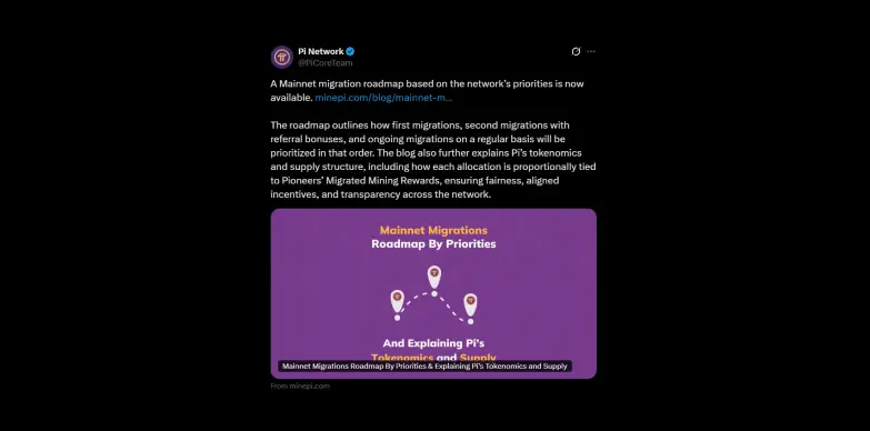 Pi Network reveals its roadmap Pi Network reveals its roadmap