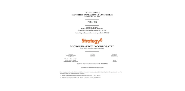 Strategy buys 0 BTC from March 31 to April 6, 2025 Strategy buys 0 BTC from March 31 to April 6, 2025