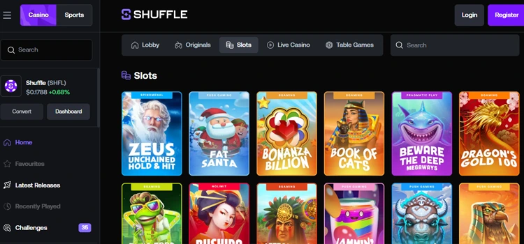 Crypto Slots at Shuffle Casino 