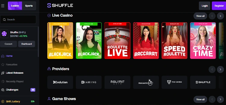Shuffle Casino for Ethereum Gambling