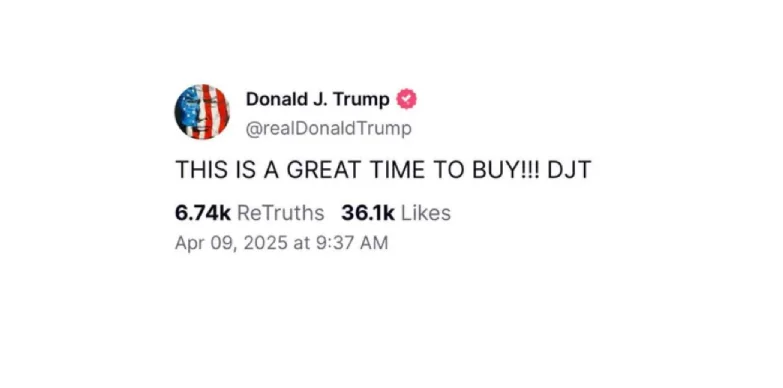 Donald Trump's 'DJT' post via Truth Social