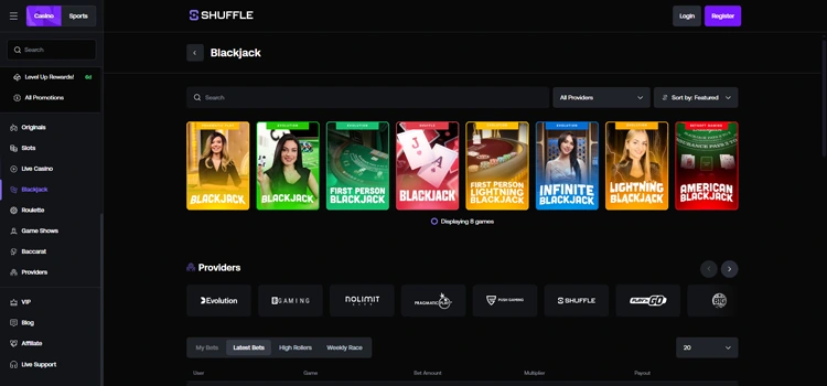 Shuffle Casino - Blackjack Games