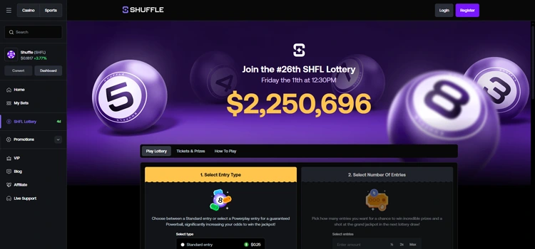 Shuffle Casino Lottery