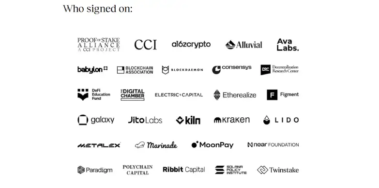 Crypto Council for Innovation (CCI) Letter Signed by 30 companies