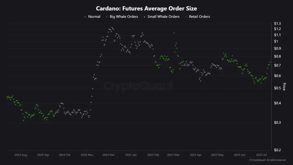 ADA Futures Average Order Sizes (Source: CryptoQuant)