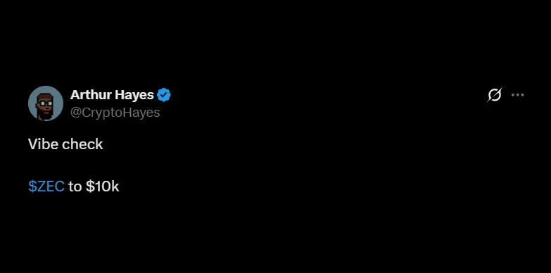 Arthur Hayes predicts ZEC price to hit $10,000