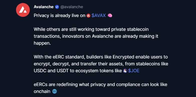 Avalanche announces launch of eERC standard