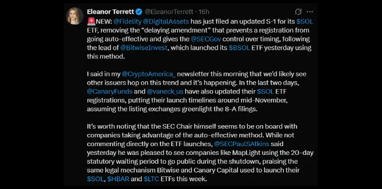 Eleanor Terrett reports how other fund managers are following the footsteps of Bitwise to launch their Solana ETF Eleanor Terrett reports how other fund managers are following the footsteps of Bitwise to launch their Solana ETF