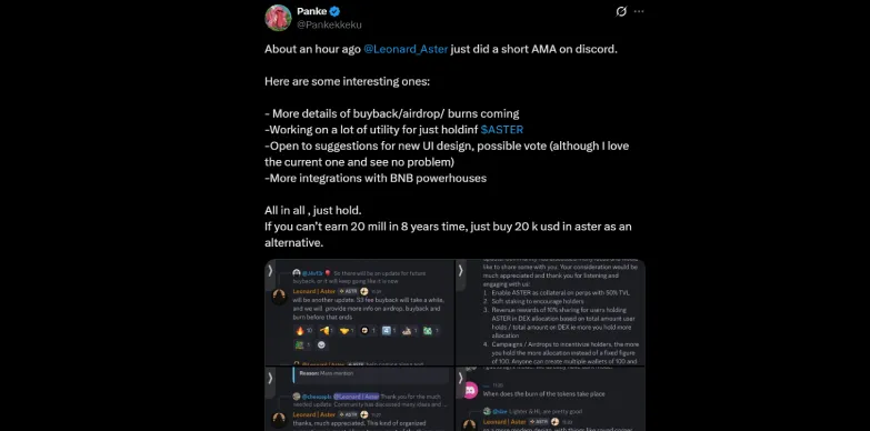 Leonard conducted a short AMA on discord and pointed out a few points