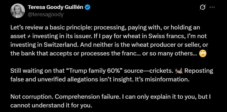 Teresa Goody Guillen explains and mocks FatMan at the same time with her response to FatMan's tweet
