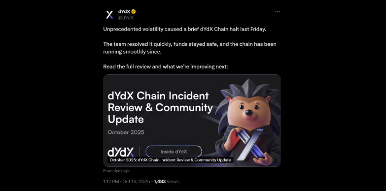 dYdX updates the community regarding the halt dYdX updates the community regarding the halt