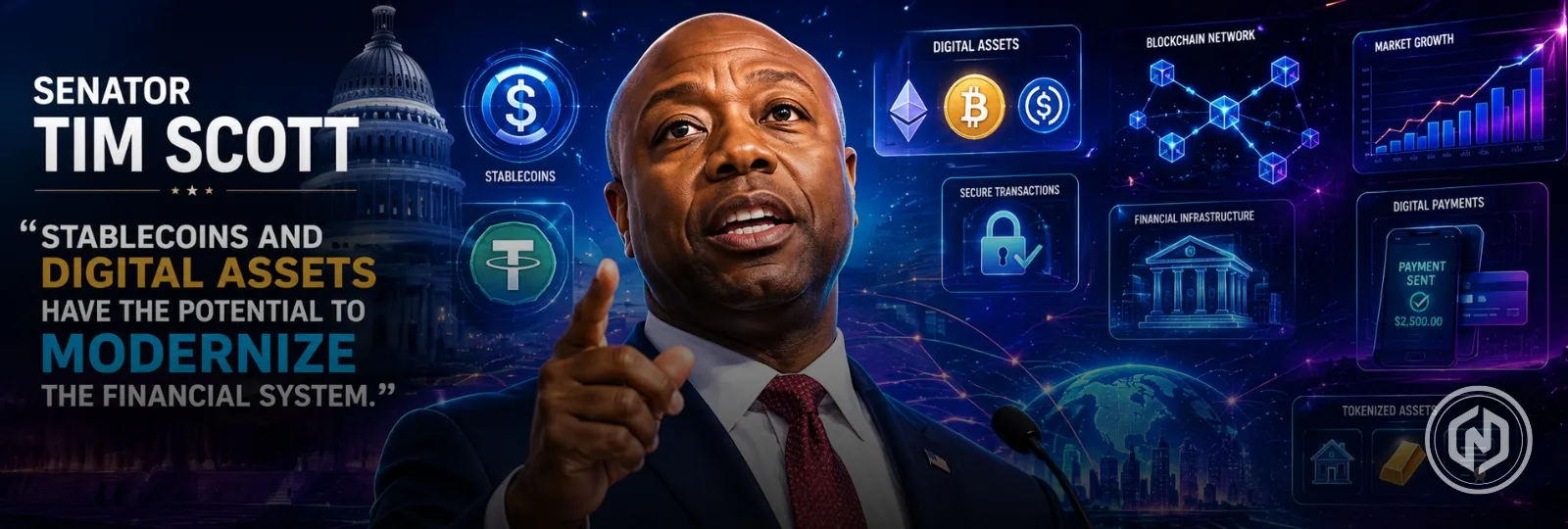 Senator Tim Scott Urges Stablecoin Innovation for Americans