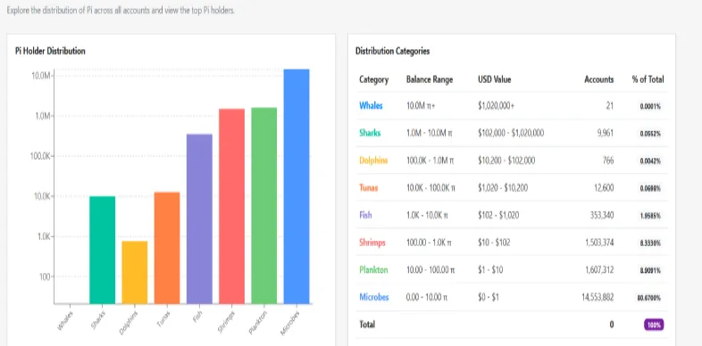Distribution of Pi Token Across All Accounts Distribution of Pi Token Across All Accounts