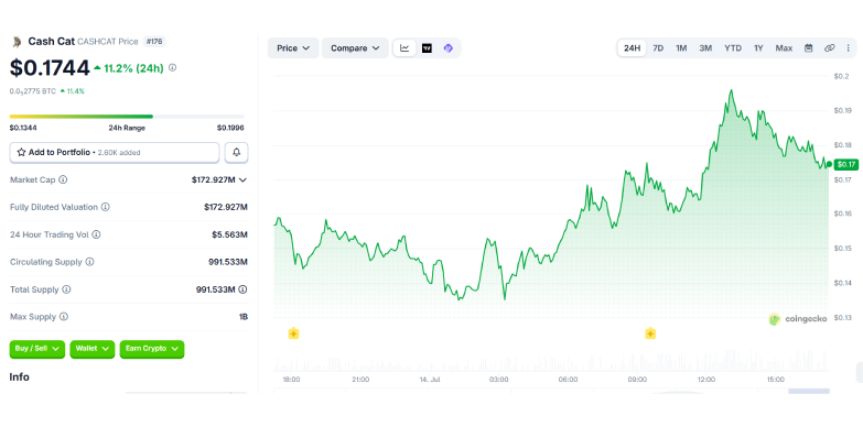 CASHCAT 24-hours chart CASHCAT 24-hours chart